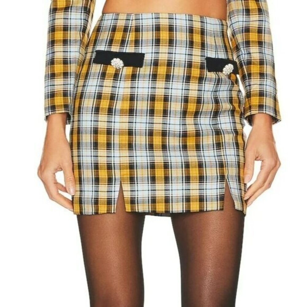 MAJORELLE Gemma Skirt - Blue & Yellow Plaid